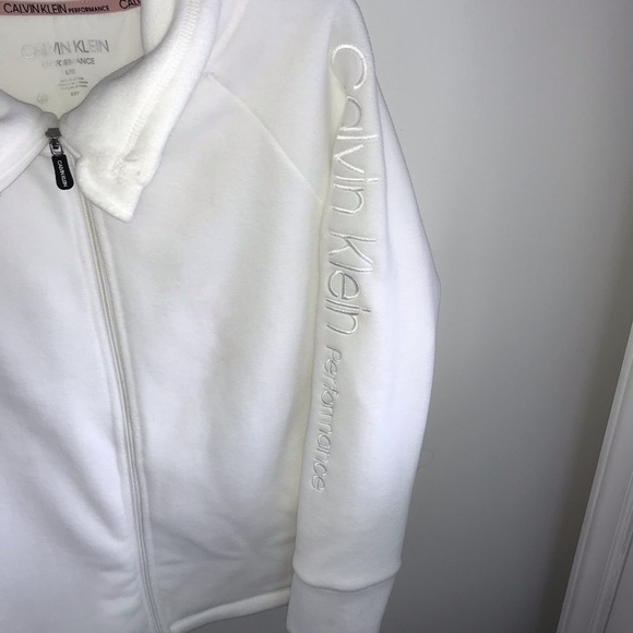 Calvin Klein Performance Series Jacket Full Zip with Pockets. White  SZ Large - Picture 2 of 6